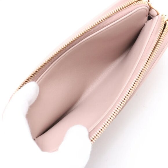 Prada Nappa Impuntu Leather Chain Wallet Pink Beige - Picture 8 of 13